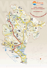 Excursion map - Piva Lake 