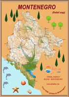 relief map of Montenegro